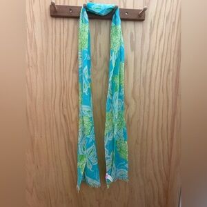 Lilly Pulitzer Blue and Green Butterfly Scarf